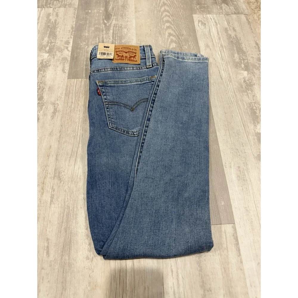 Levi's 721 High-Rise Skinny Jeans Women's W26 L30‎ Blue Distressed Ripped NEW